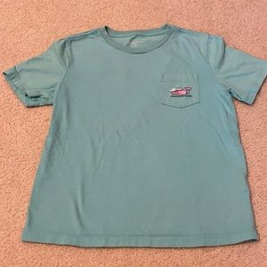 Vineyard Vines Boys Teal Pocket Tee.